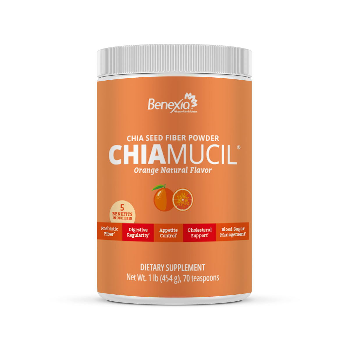 ChiaMucil Orange Flavored, 454 g container